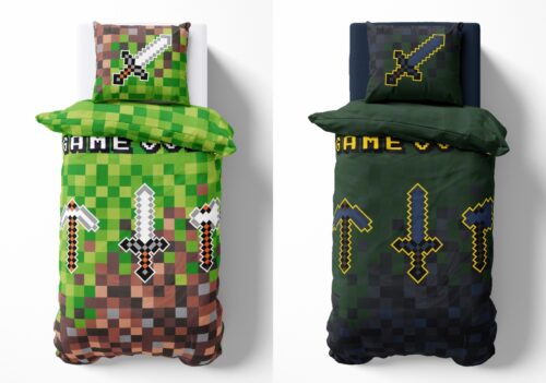 PPE-107a Dekbedovertrek glow in the dark Minecraft 140x200 PPE-107