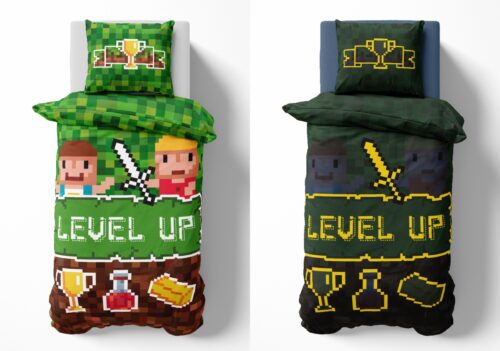 PPE-110b Dekbedovertrek Glow in the Dark Minecraft 140x200 PPE-110