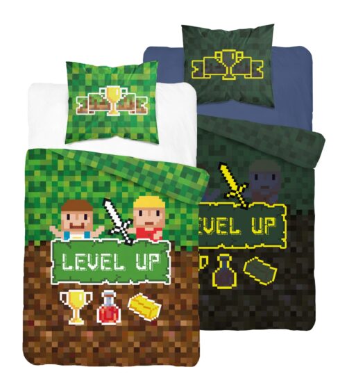 PPE-110c Dekbedovertrek Glow in the Dark Minecraft 140x200 PPE-110