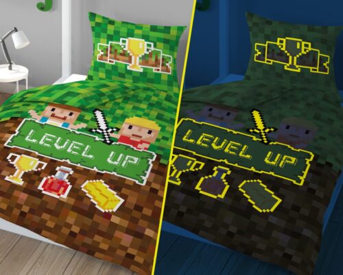 PPE-110e Dekbedovertrek Glow in the Dark Minecraft 140x200 PPE-110