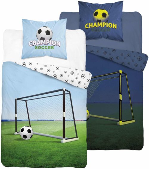 PPE-122a Dekbedovertrek glow in the dark Voetbal 160x200 PPE-122