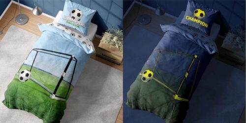 PPE-122e Dekbedovertrek glow in the dark Voetbal 160x200 PPE-122