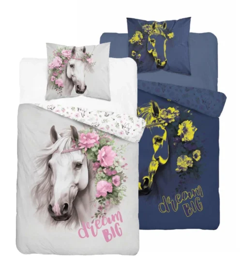 PPE-125 Dekbedovertrek Glow in the Dark Paard 160x200 PPE-125