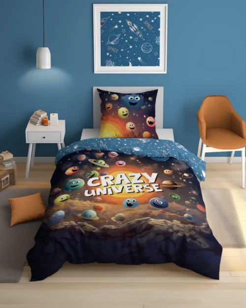 PPE-128b Dekbedovertrek katoen Crazy Universe PPE-128