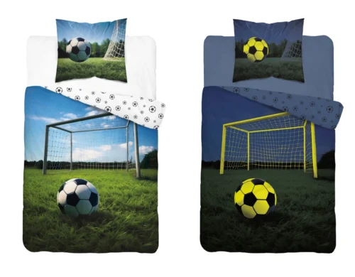 PPE-129a Dekbedovertrek Glow in the Dark Voetbal 160x200 PPE-129