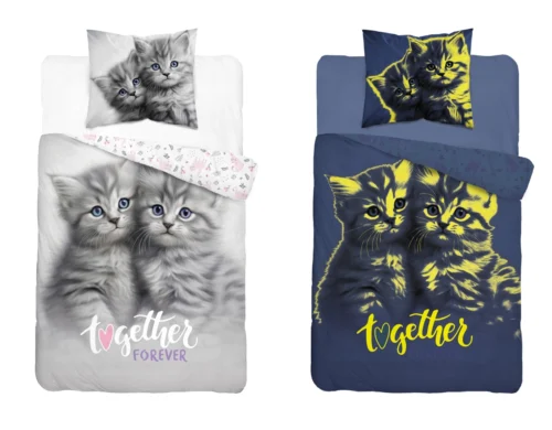 PPE-130a Dekbedovertrek glow in the dark Kittens 160x200 PPE-130