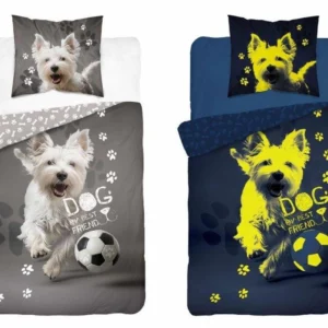 Katoenen dekbedovertrek glow in the dark hond PPE-135