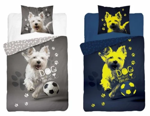 PPE-135 Katoenen dekbedovertrek glow in the dark hond PPE-135