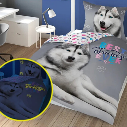 PPE55 Dekbedovertrek glow in the dark husky 140x200 PPE-55