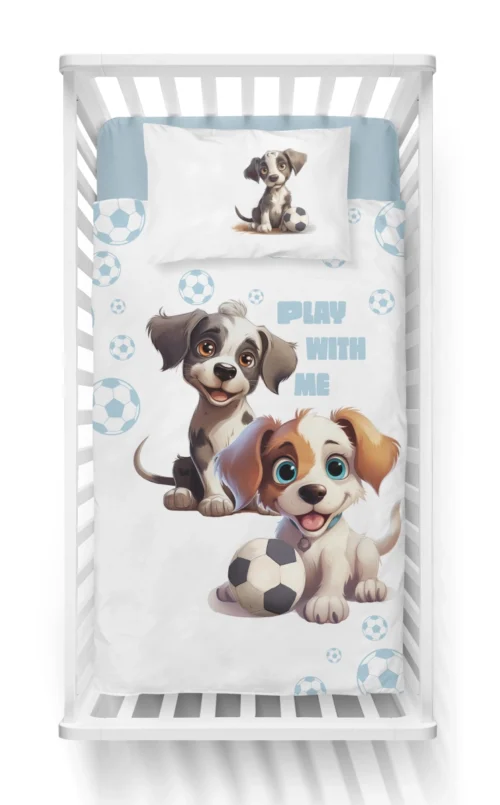 PPG-118 Dekbedovertrek katoen puppies kleine voetballers PPG-118