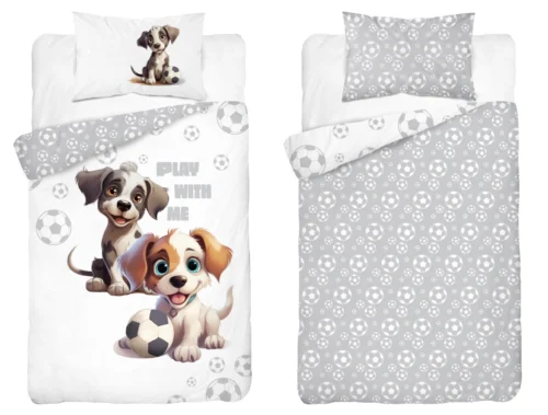 PPG-119a Dekbedovertrek katoen puppies kleine voetballers PPG-119