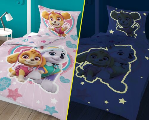 PPK-03c Dekbedovertrek glow in the dark Paw Patrol 160x200 PPK-03
