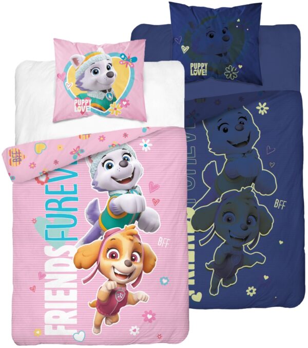 Dekbedovertrek katoen Paw Patrol roze PPK-04