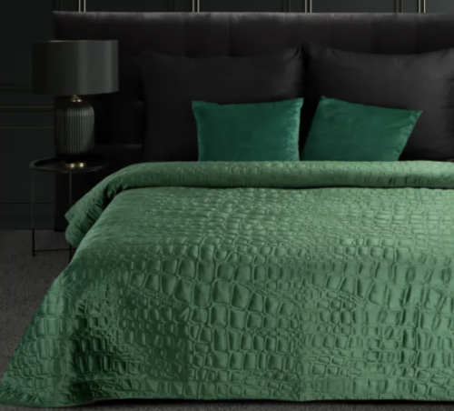Luxe Velvet Sprei Croco - Groen