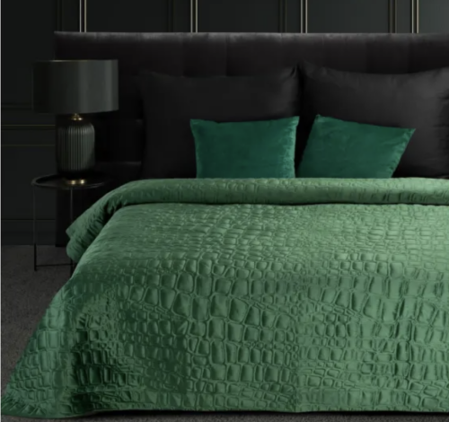 Luxe Velvet Sprei Croco - Groen
