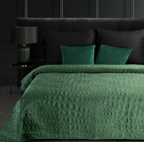 Luxe Velvet Sprei Croco - Groen