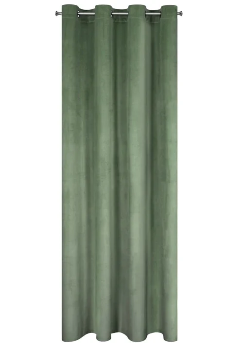 ZKIW-20a Velvet Ringgordijn - Mosgroen