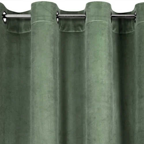 ZKIW-20c Velvet Ringgordijn - Mosgroen