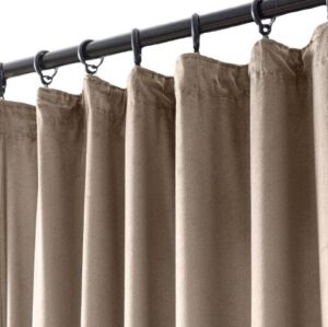 Beige velours plooigordijn ZMR-07