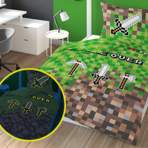 ppe107 glow in the dark dekbedovertrek minecraft