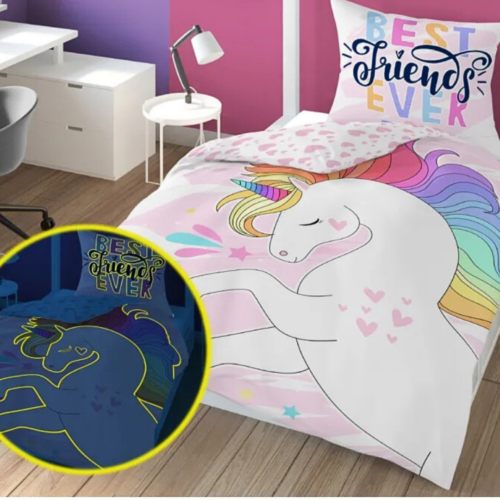 ppe97 glow in the dark dekbedovertrek unicorn