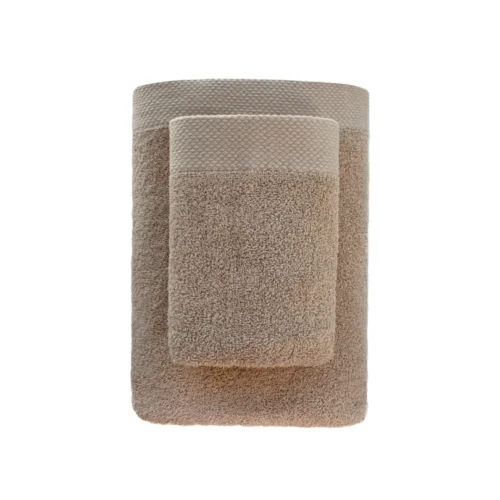 810px_RF11-01b Katoenen Handdoek met Decoratieve Rand - Beige