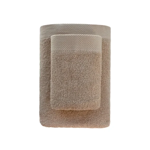 810px_RF11-01b Katoenen Handdoek met Decoratieve Rand - Beige