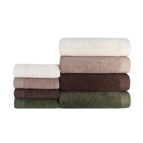Katoenen Handdoek met Decoratieve Rand - Crème