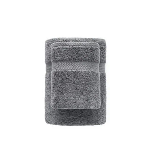 810px_RF13-06a Katoenen Handdoek met Decoratieve Rand - Lichtgrijs