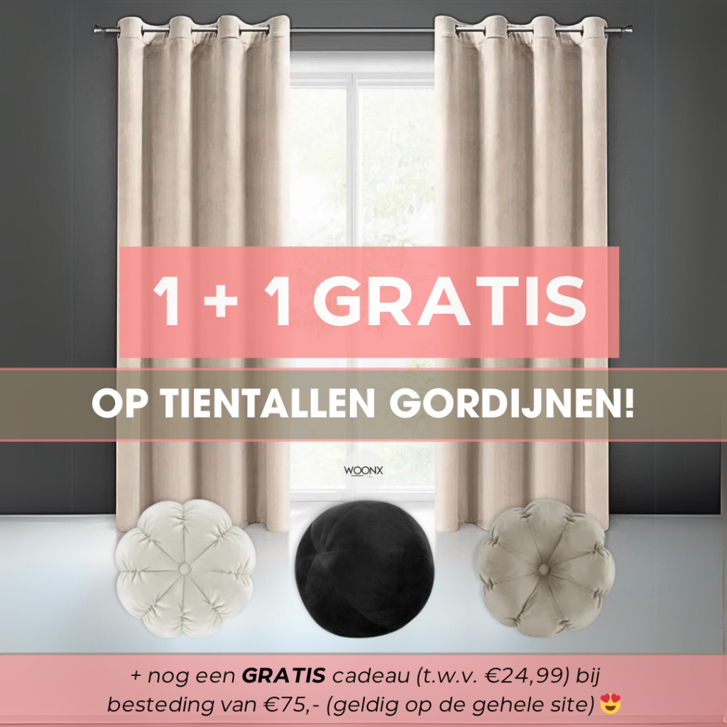 woonwebwinkel 1 + 1 gratis aanbieding