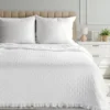 Gewatteerde Sprei met Ruches - Wit