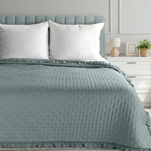 810px_NOL-05 Gewatteerde Sprei met Ruches - Groen