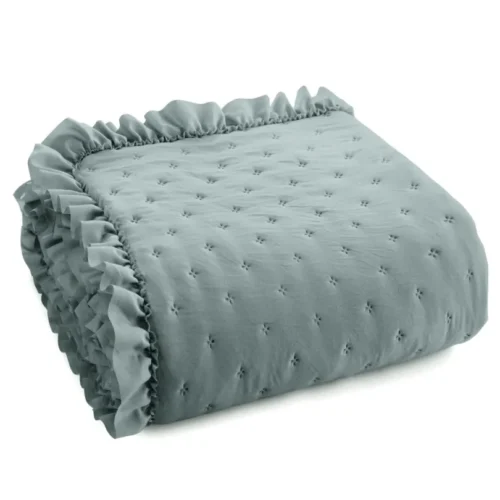810px_NOL-05a Gewatteerde Sprei met Ruches - Groen