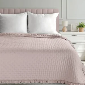 Gewatteerde Sprei met Ruches - Roze