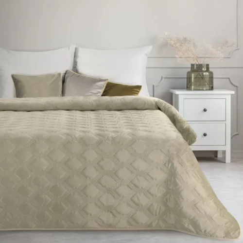 810px_NOM-01 Luxe Velvet Sprei Honingraat - Beige