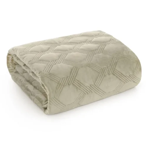 810px_NOM-01a Luxe Velvet Sprei Honingraat - Beige