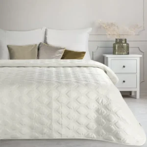 Luxe Velvet Sprei Honingraat - Crème