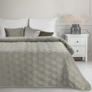 Luxe Velvet Sprei Honingraat - Grijs