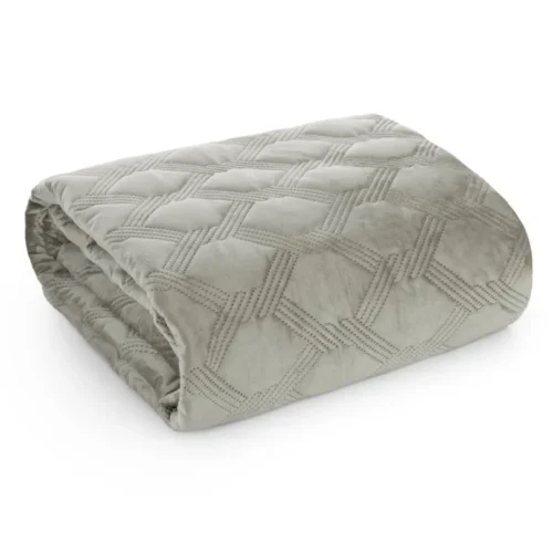 810px_NOM-04a Luxe Velvet Sprei Honingraat - Grijs