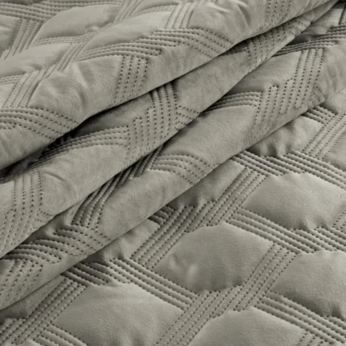 810px_NOM-04d Luxe Velvet Sprei Honingraat - Grijs