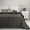 Luxe Velvet Sprei Honingraat - Donkerbruin