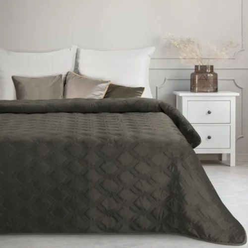 810px_NOM-05 Luxe Velvet Sprei Honingraat - Donkerbruin