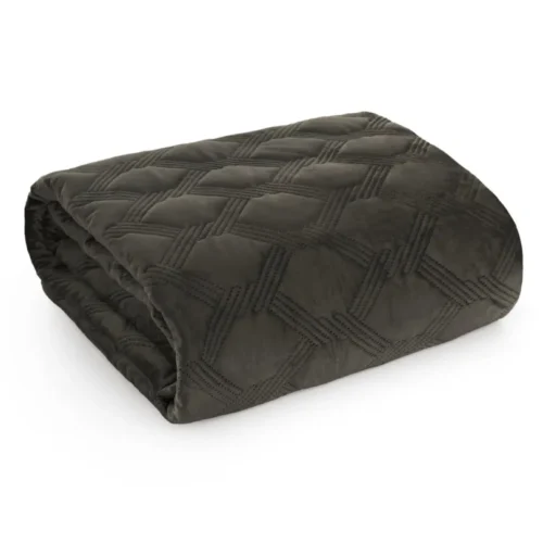 810px_NOM-05a Luxe Velvet Sprei Honingraat - Donkerbruin