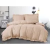 Dekbedovertrek met Ruches - Beige