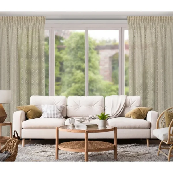 Kanten Vitrage Gordijn - Beige
