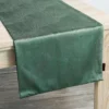 Fluwelen Tafelloper met Bloemen - Groen