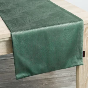 Fluwelen Tafelloper met Bloemen - Groen