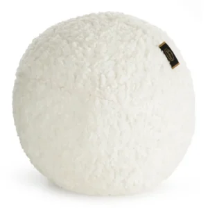 Bouclé Sierkussen Rond - Roomwit