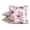Waterdichte Tuinkussenhoes met Franjes - Beige & Roze Bloemen