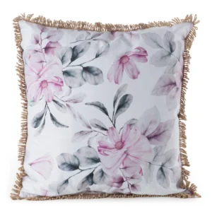 Waterdichte Tuinkussenhoes met Franjes - Wit & Roze